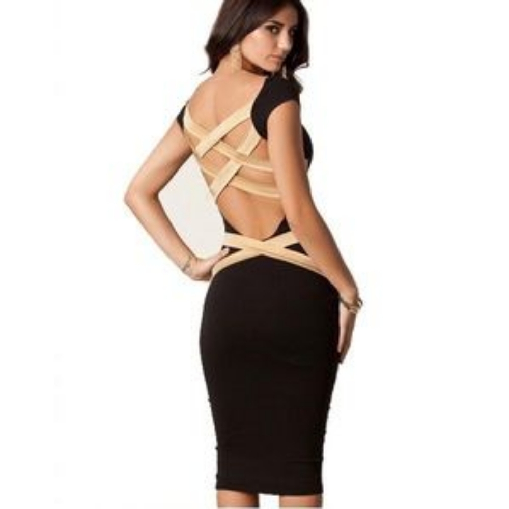NWOT Black And Tan Dress By Jade & Juliet